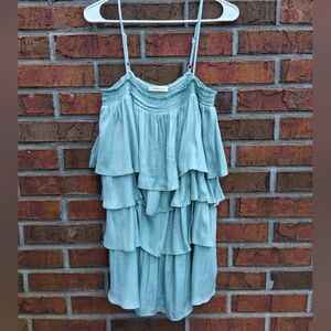 Mustard Seed Mint Tiered Ruffle Mini Dress - Size Medium
